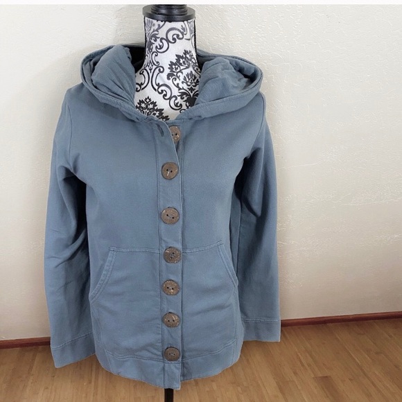 neon buddha Jackets & Blazers - Neon Buddha big button hoody jacket in gray blue